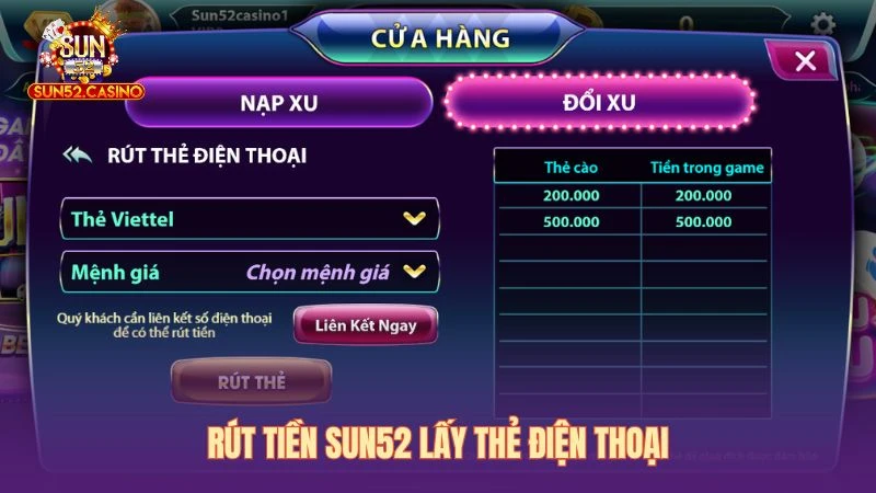 Phương thức rút tiền từ cổng game lấy thẻ cào điện thoại