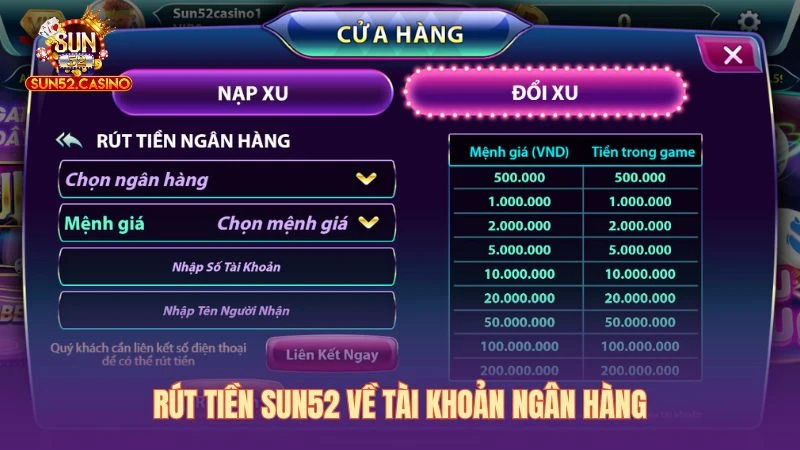 Rút tiền nhanh về tài khoản ngân hàng trong vòng 1 phút